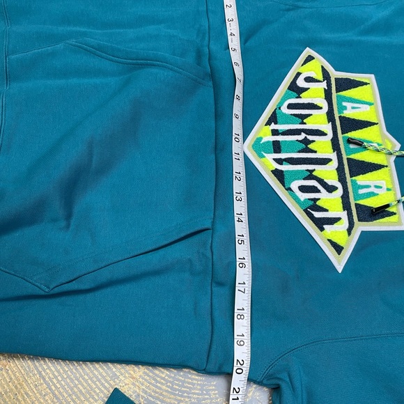Air Jordan Pull Over Hooded Sweater CU9066-381 Small Nike Jumpman Teal - Picture 5 of 9